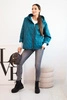 Women's quilted jacket with a hood sea green