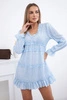 Dress with decorative frills azure