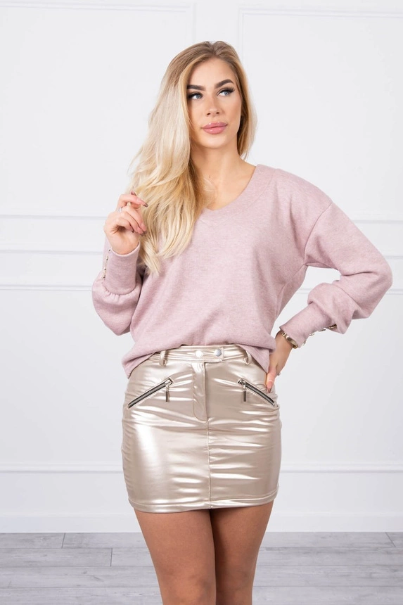 Rock mit dekorativen Schiebern beige