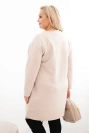 Dámské šaty Plus Size máslo s kapsou a rukávem 3/4 béžový