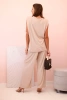 Women's set made of viscose with no sleeves and straight trousers dark beige