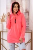 Tunic with a zipper on the hood Oversize pink neon