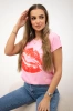 Lippenprint Bluse hellrosa