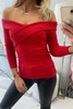 V-Ausschnitt Bluse rot
