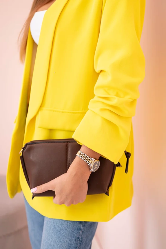 Elegant jacket with lapels yellow