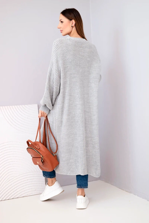 Sweater long cardigan grey