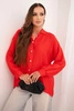 Elegant women's shirt made of viscose with decorative buttons red
