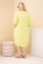 Dámská bavlněná suknička Plus Size s ohrnutým rukávem a kapsami pistáciová