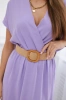 Langes Kleid mit Ziergürtel hellviolett
