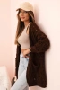 Damen Strickjacke mit Taschen aus Ajour braun
