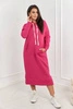 Long dress with a hood fuchsia