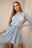 Kleid mit Paillettentasche grau