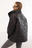 Women's quilted jacket with a short cut and a stand-up collar black