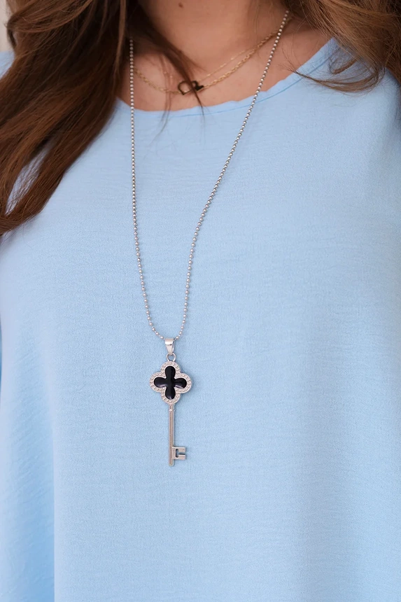 Set of blouse + pants with pendant blue