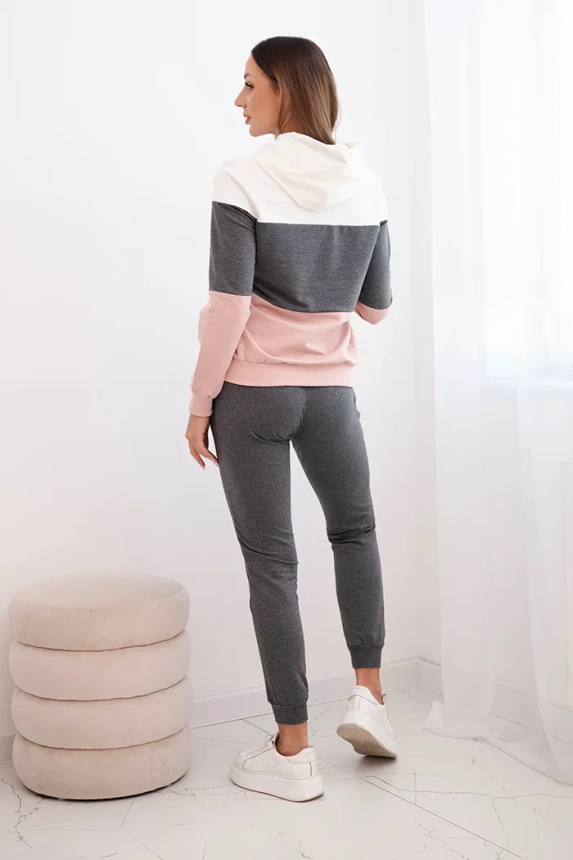 Deinselbst ecru+graphit bedrucktes Set