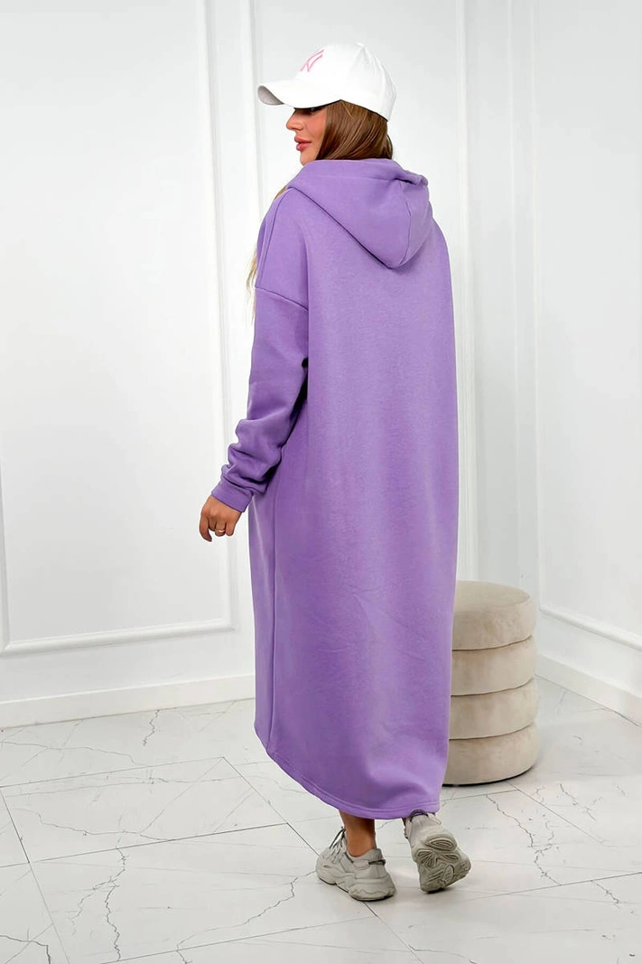 Insulated dress with a hood violet