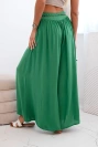 Women's wide-leg viscose trousers green