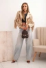 Women's suede jacket with fringes beige