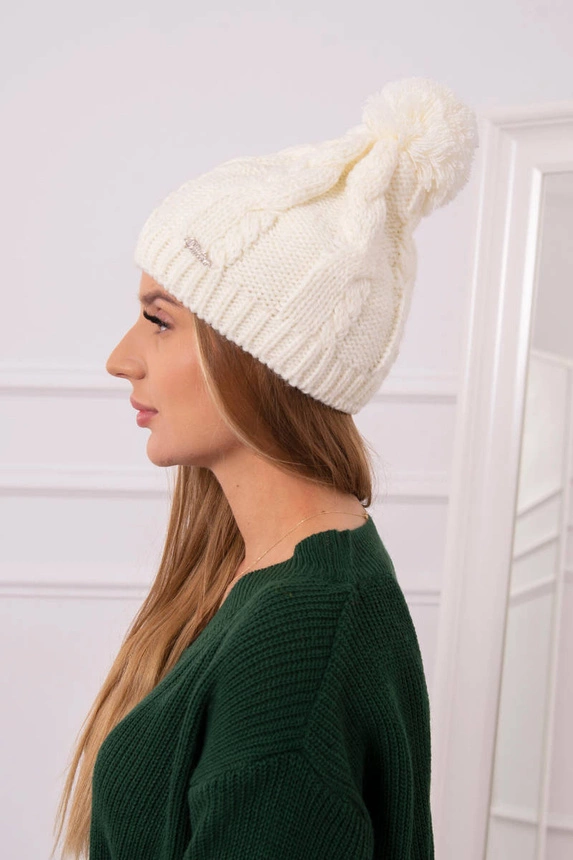 Cap with fleece Stefania K278 ecru