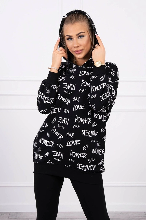 Sweatshirt with inscriptions black