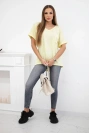 Cotton blouse with a pocket yellow