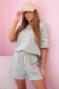 Women's butter set with high-waisted shorts mint