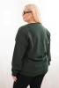 Bluza damska pętelkowa Plus Size bawełniana basic z okrągłym dekoltem ciemno zielona