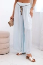 Women's wide-leg viscose trousers blue