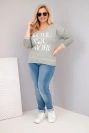 Damenbluse Plus Size mit dem Aufdruck Love You More khaki