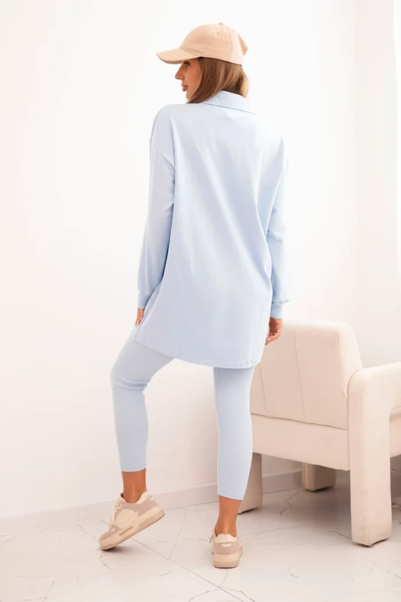 3-teiliges Set Sweatshirt, Top und Leggings blau