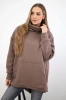 Insulated sweatshirt with a zipper at the back mocca