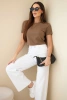 Women's wide-leg high-waisted jeans white