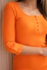Dress with neckline with buttons orange