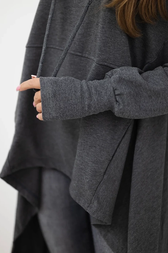 Blouse flared at the bottom graphite