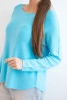 Women's sweater made of viscose with long sleeves and a round neckline turquoise