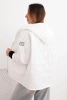 Women's spring quilted jacket with a hood and zipper white