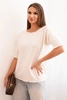 Women's short-sleeve viscose sweater beige