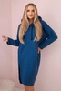 Dress with a hood and a slit on the side jeans