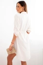 Dress with button closure and tie at the waist violet