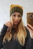 Paryžiaus vilnonė kepurė K212 mustard+khaki