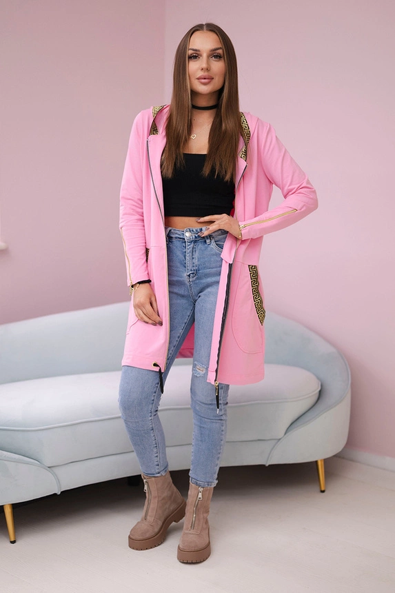 Sweatshirt mit Zierband hellrosa