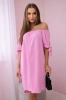 Платье с завязками на рукавах светло-розовый