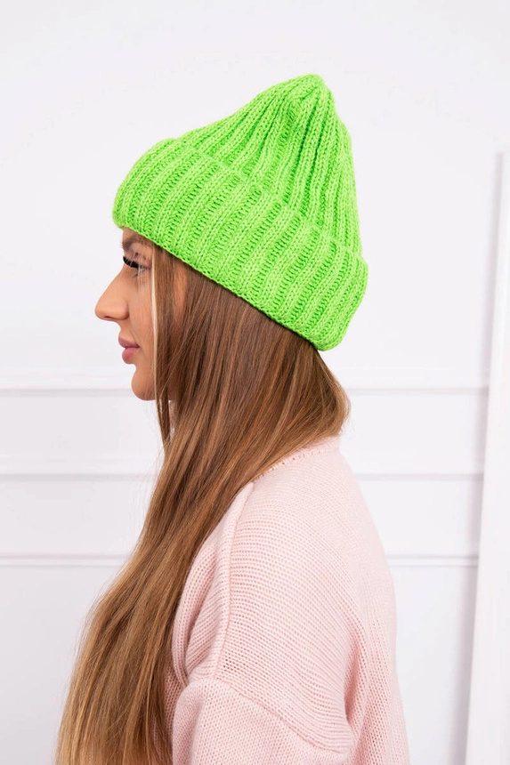 Magda Mütze mit Umschlag K293 grün neon