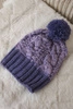 Cap with fleece Paryż K213 purple + powdered pink