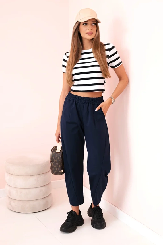 Hose mit Taschen Summer Punto marineblau