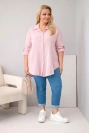 Koszula bawełniana muślinowa Plus Size ciemny pudrowy róż