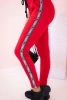 Women's sweatpants with side stripes and drawstring waist red