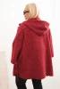 Plus Size women's coat with a hood and zipper red