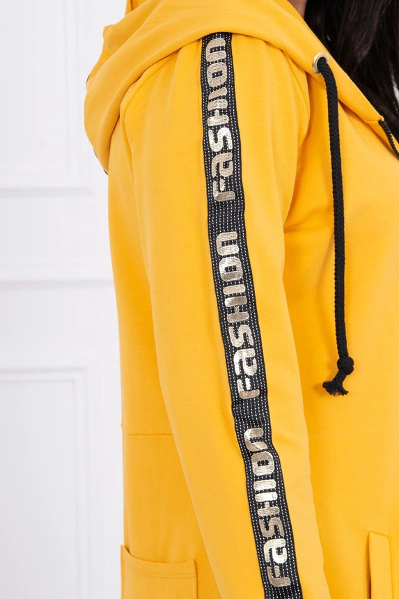 Sweatshirt mit Reißverschluss am Rücken Senf