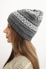 Damen Wintermütze mit Muster und Wolle K425 graufit